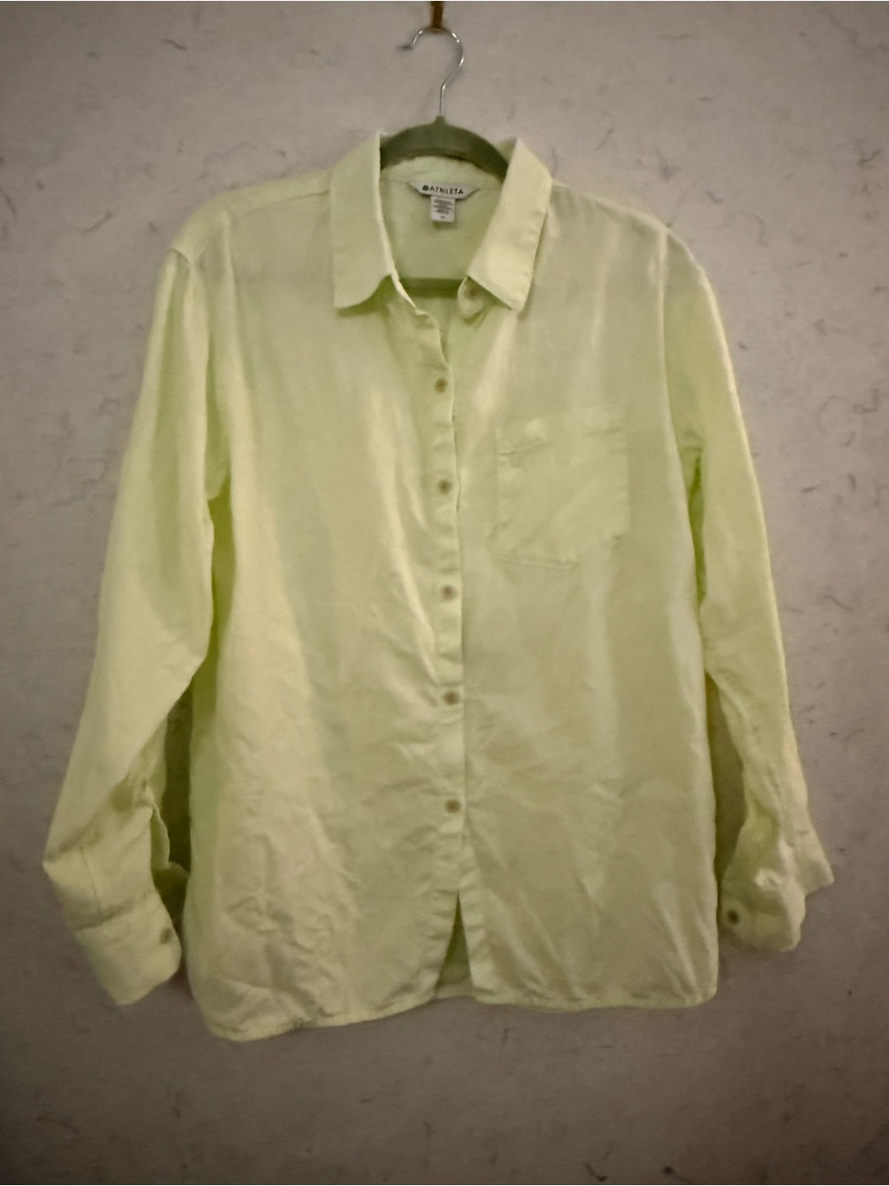 Athleta Retreat Linen Top Citron